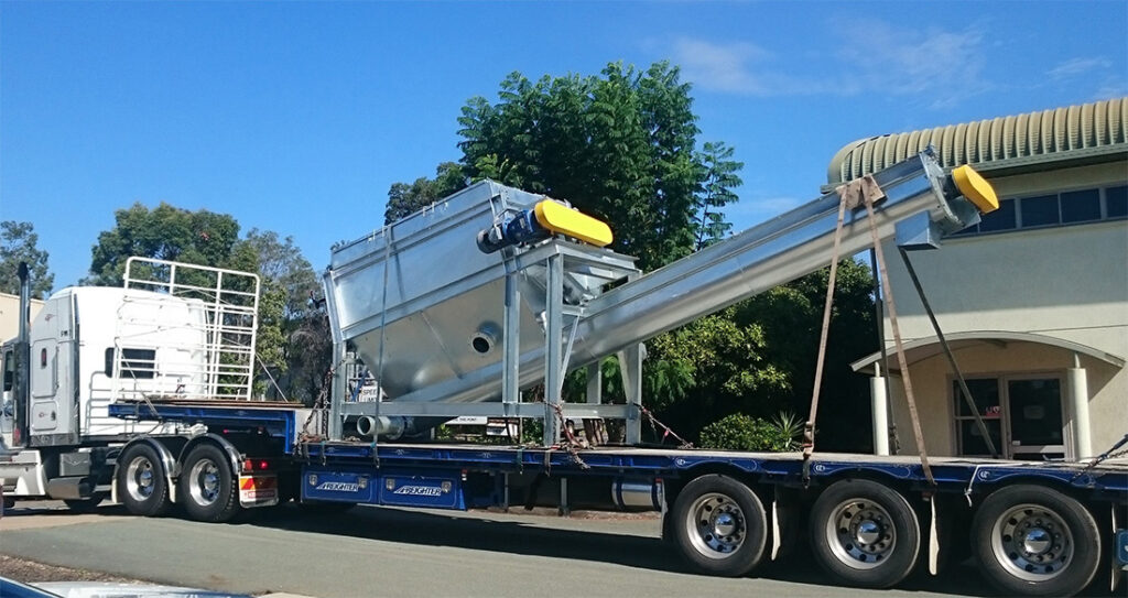 CMQ Reclaimer Loaded onto Trailer | Featured image for the Concrete Recycling Machine from CMQ Engineering USA.
