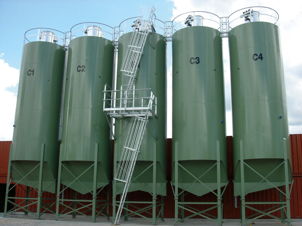 Cement Storage Silos | Featured image for the Cement Storage Silos page for CMQ Engineering.