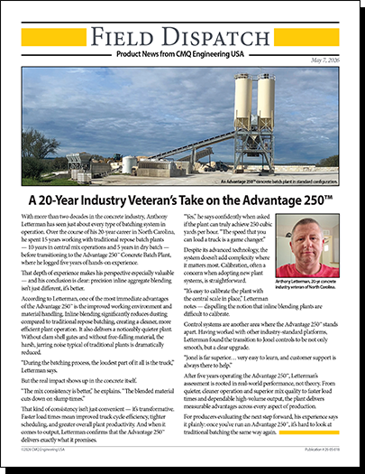 A 20-year industry veteran's take on the Advantage 250 concrete plant