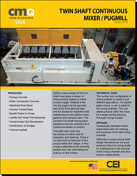 Twin Shaft Mixer - Pugmill Brochure