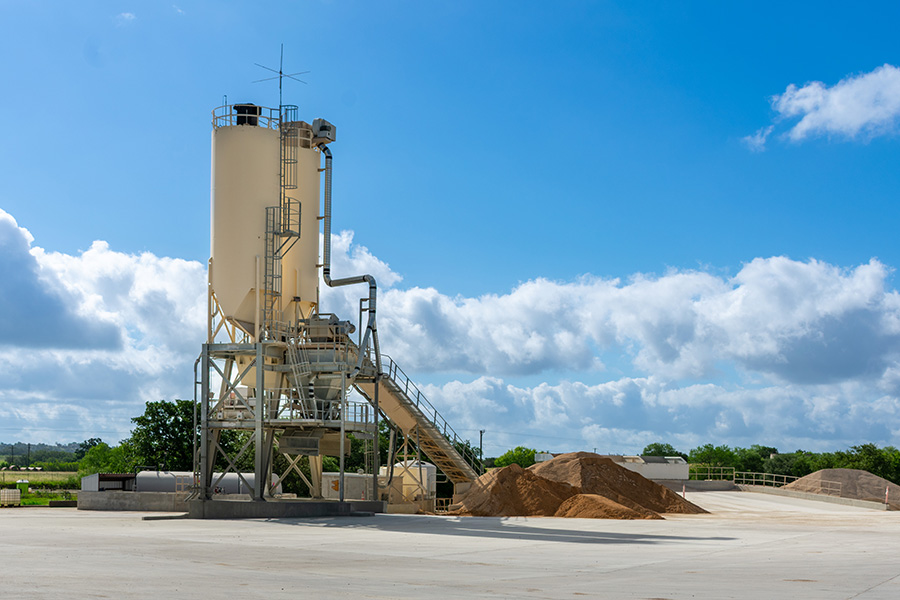A ready-mixed concrete batch plant in central Texas