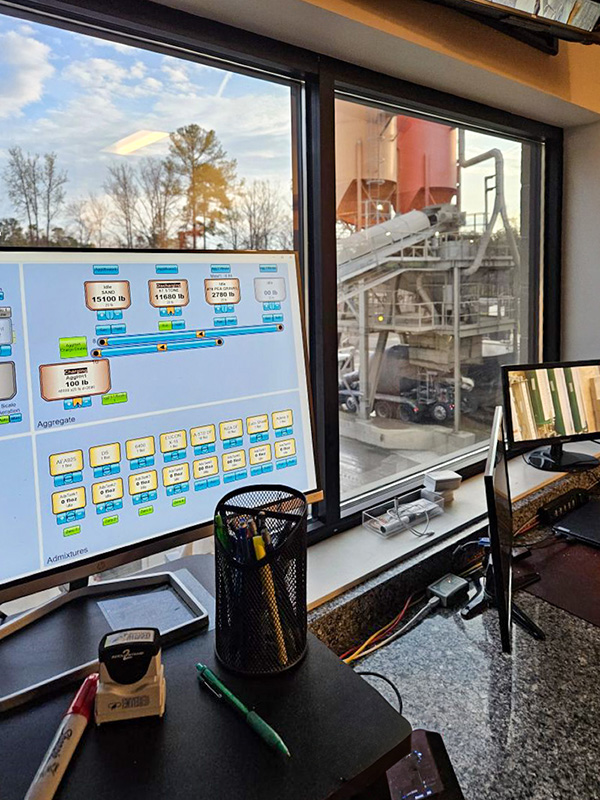 Jonel Archer batch controls at a ready mix concrete plant in Raleigh.