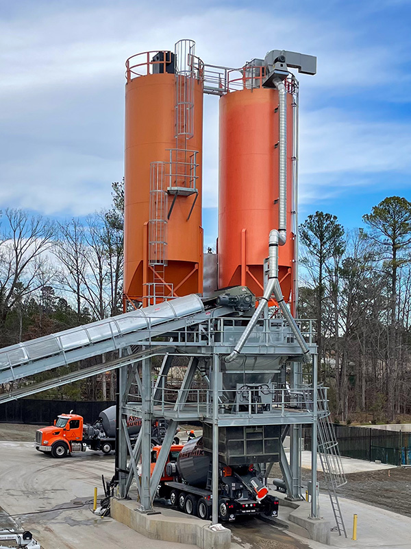 CMQ Engineering's Fast Cement™ loadout system at a ready mixed concrete plant in North Carolina.