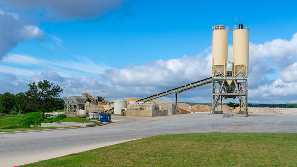 Ready mix concrete batch plant located near Kerrville, Texas.