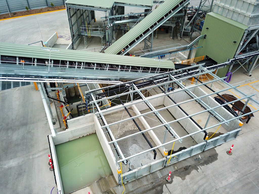 Water containment system at the concrete batch plant in Coorparoo, Brisbane.