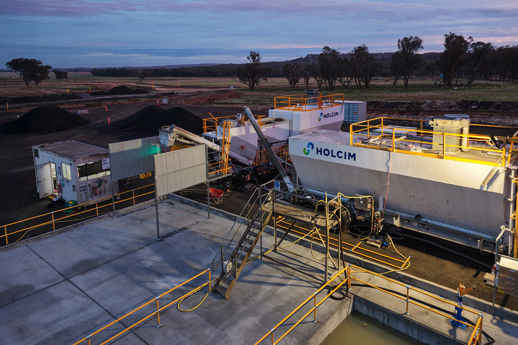Portabatch™ mobile concrete batch plant operating in a remote area.