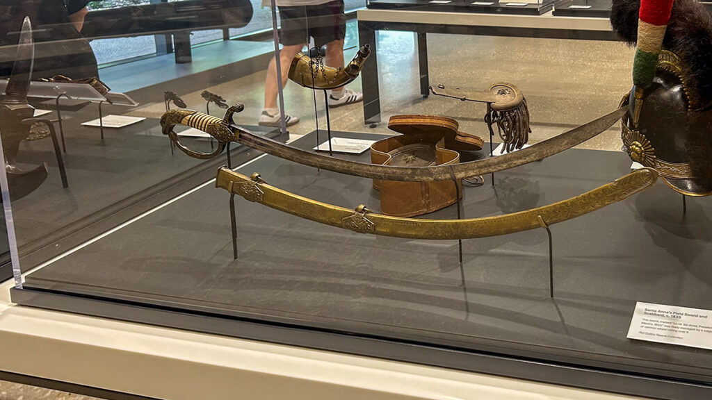 Santa Ana's field sword at the Alamo museum.